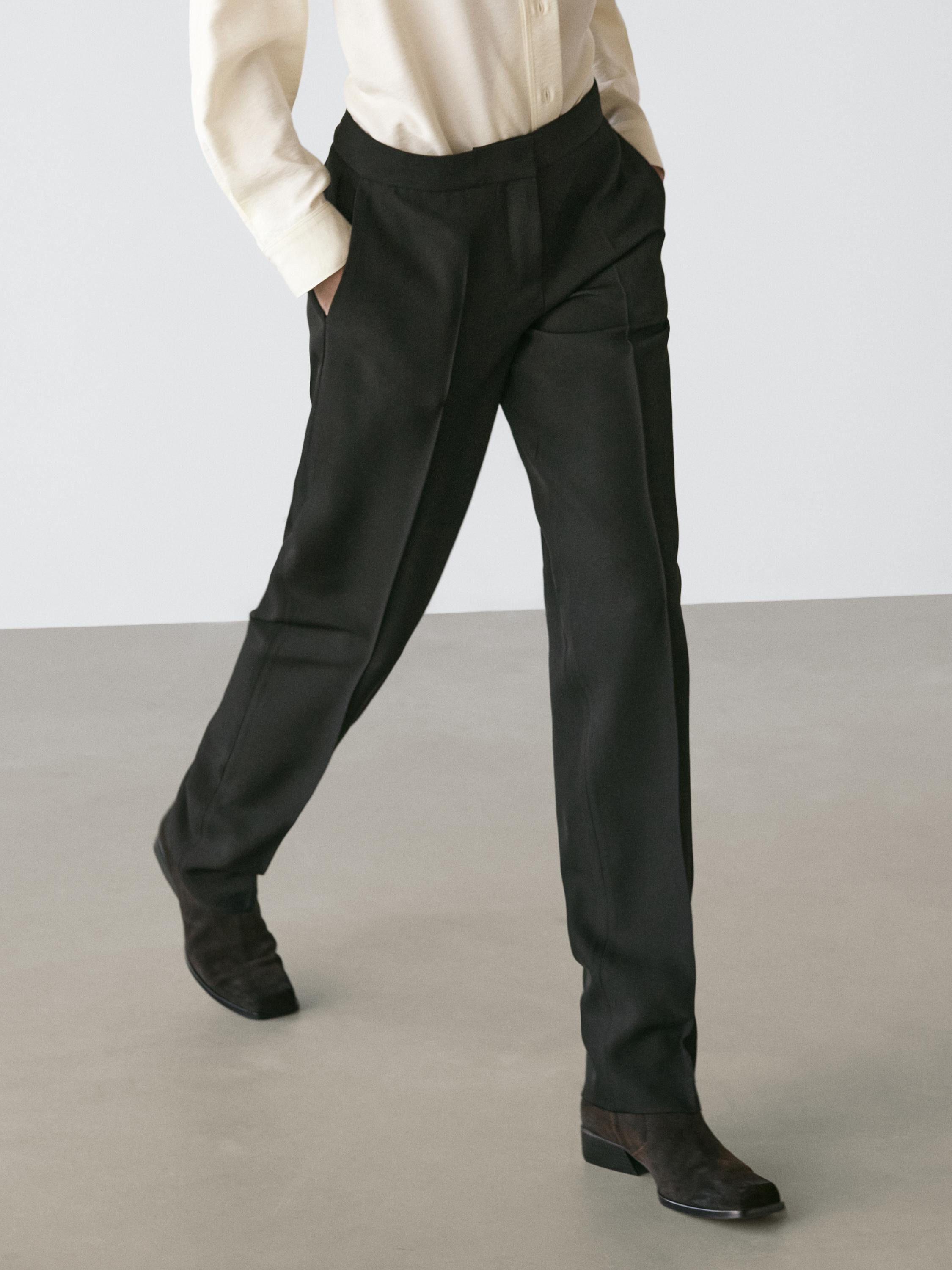 Crepe suit trousers | Massimo Dutti UK