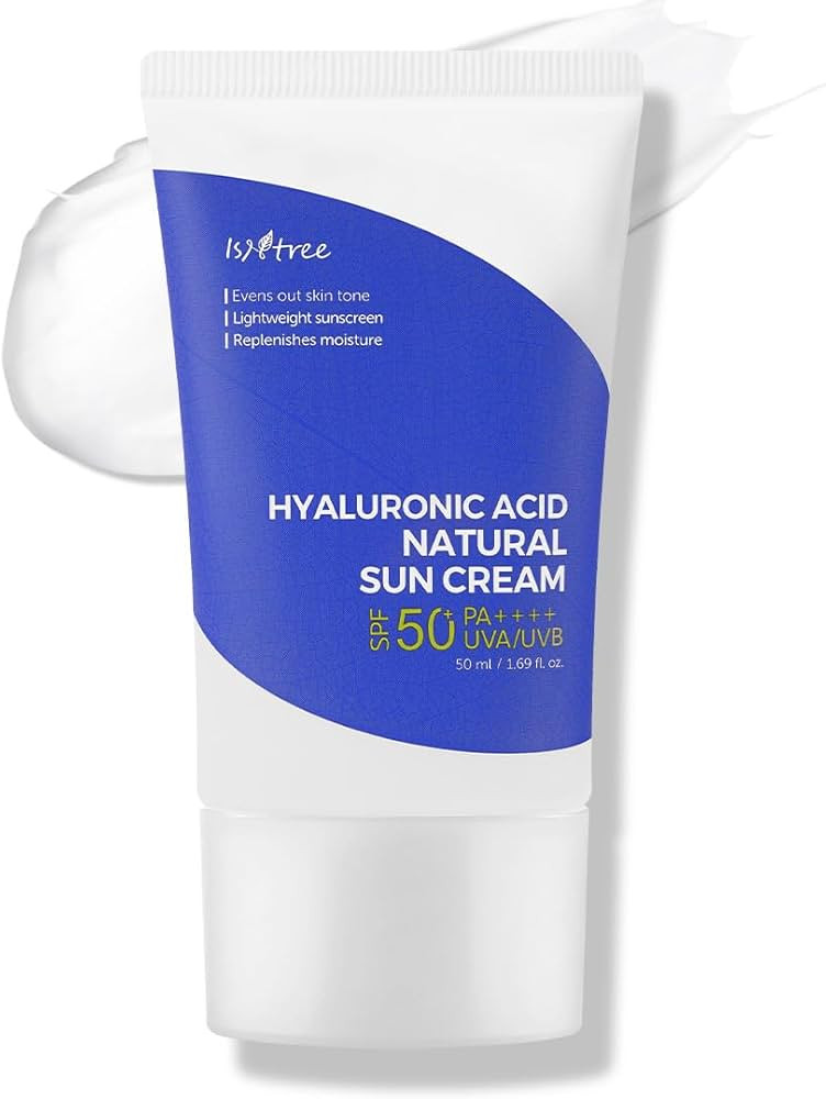 ISNTREE Hyaluronic Acid Natural Suncream SPF50 PA++++ 50ml, 1.69 fl.oz | Evens out skin tone | Li... | Amazon (US)