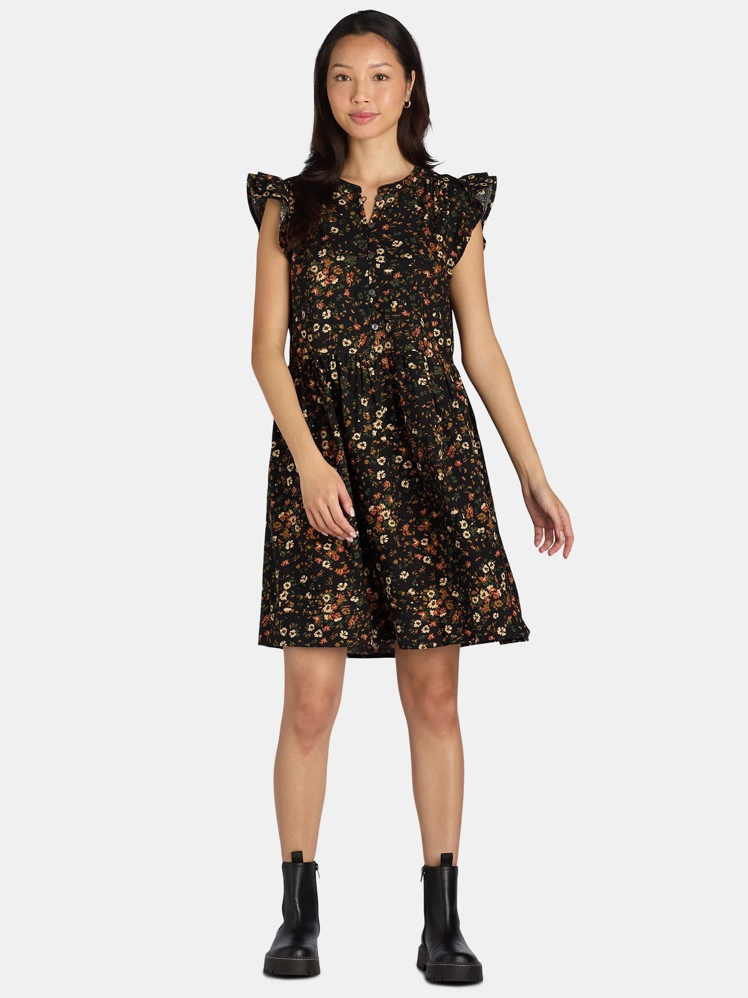 Time and Tru Women's Mini Woven Dress | Walmart (US)