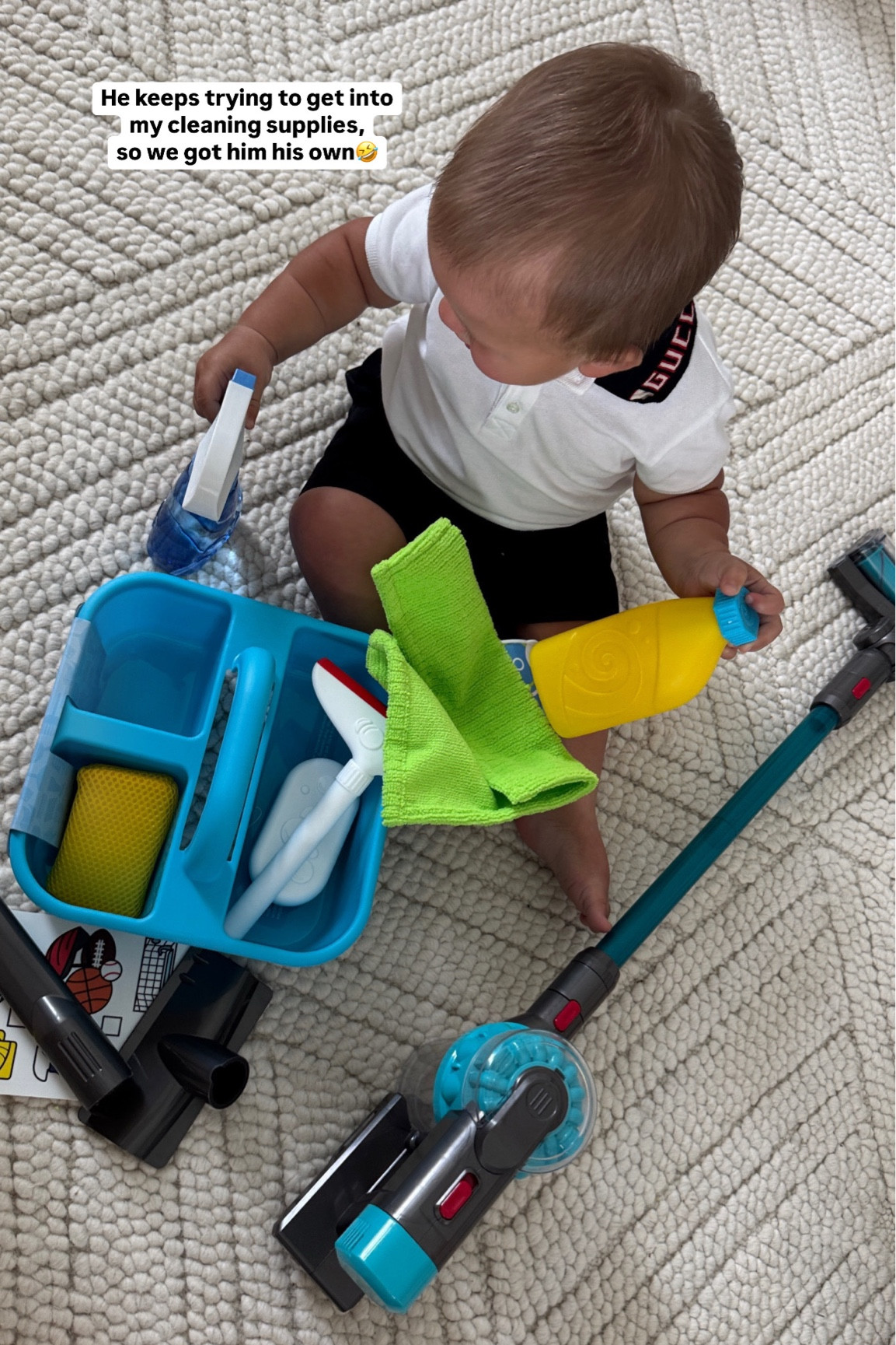 Baby cleaning supplies 
Baby boy toy vacuum Dyson spray cleaning toddler 

#LTKKids #LTKBaby