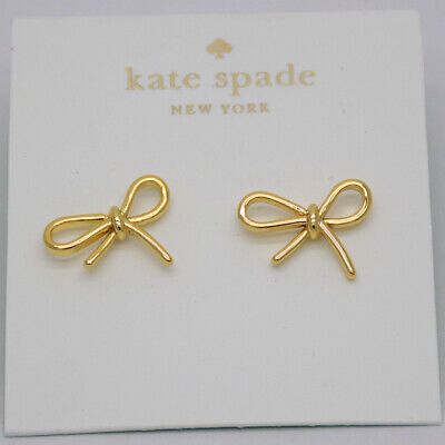 Kate Spade Jewelry Gold Plated Bow Cute Stud Post Pierced Earrings For Girls NWT  | eBay | eBay US