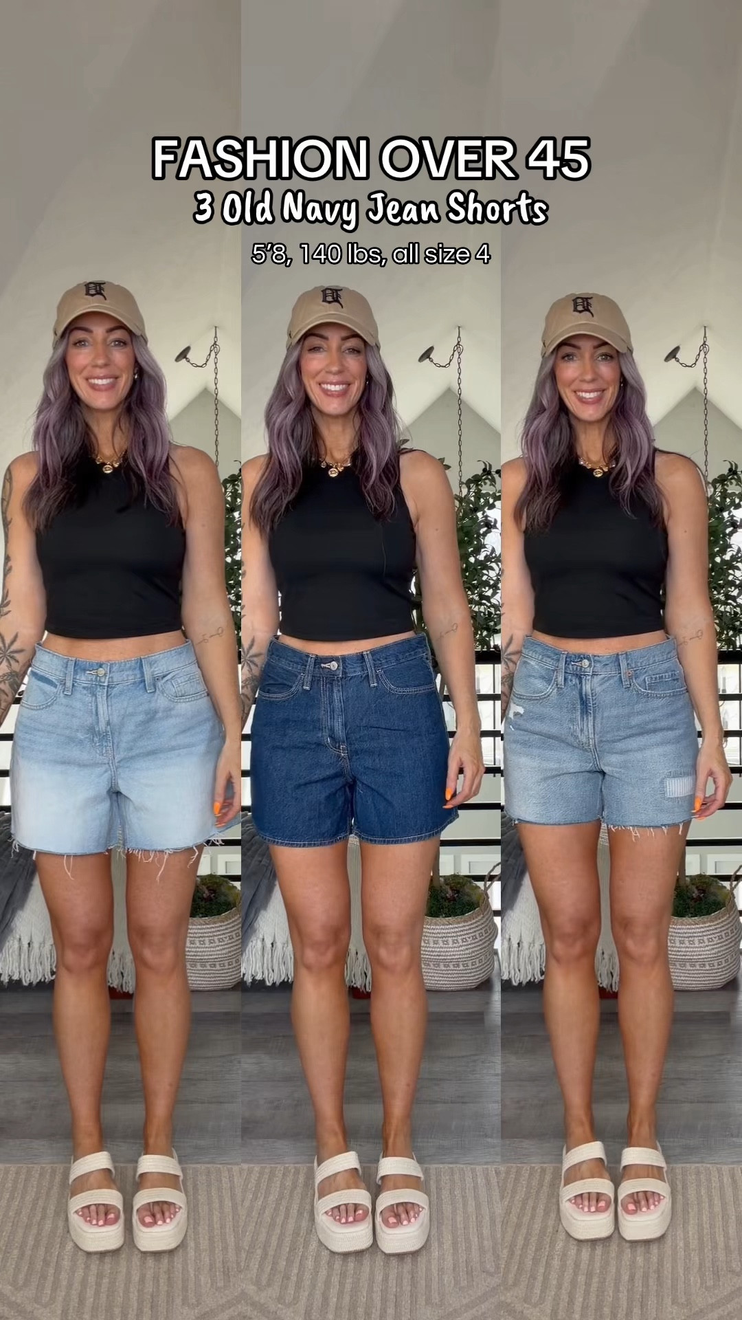 3 Old Navy Shorts! I’m 5’8, 140 lbs.  All size 4 however the far left were too big and I’d size down in that one! 

#LTKdayinmylife #LTKOver40 #LTKootd