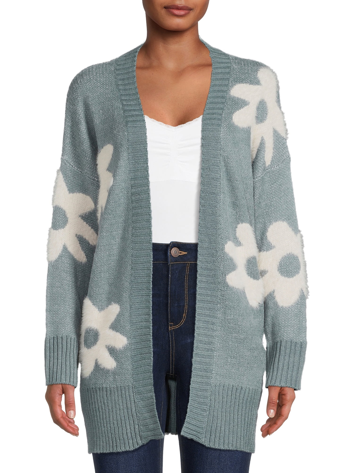 Dreamers by Debut Womens Print Cardigan Long Sleeve Sweater - Walmart.com | Walmart (US)