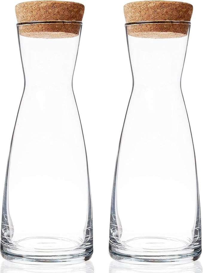 Bormioli Rocco Ypsilon Cork Top Carafe, 36.5 oz - Clear, Set of 2 | Amazon (US)