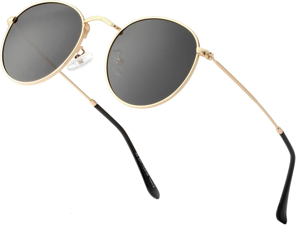 Teumire Small Round Polarized Sunglasses for Women Men Classic Retro Sun Glasses Circle Metal Fra... | Amazon (US)