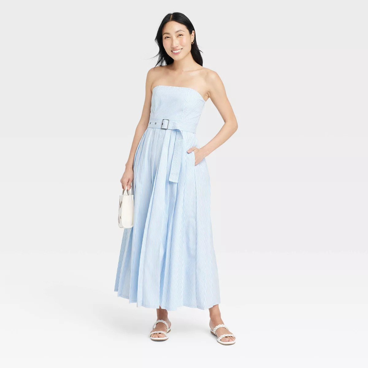 Women's Belted Midi Bandeau Dress - A New Day™ | Target