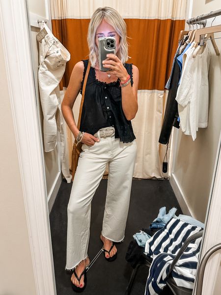The chokehold a belt has on me this season🖤

Loving this outfit, neutral, timeless, classic, chic
Jean in my true size 24 regular
Wide leg denim
Raw hem
Creamy white
Tank, sized down to xxs 

#LTKitbag #LTKover40 #LTKstyletip