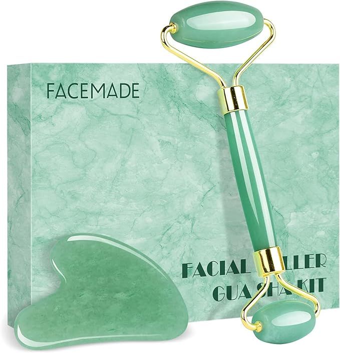 FACEMADE Gua Sha and Jade Roller, Guasha Massage Facial Tool for Eyes, Neck Body Skin Care, Beaut... | Amazon (US)