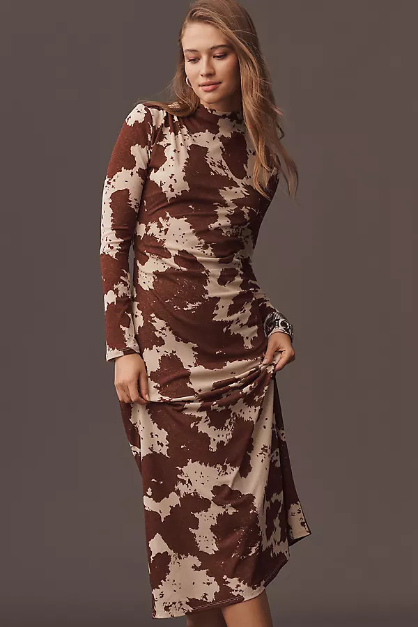 Rails Margaret Long-Sleeve Mesh Midi Dress | Anthropologie (US)