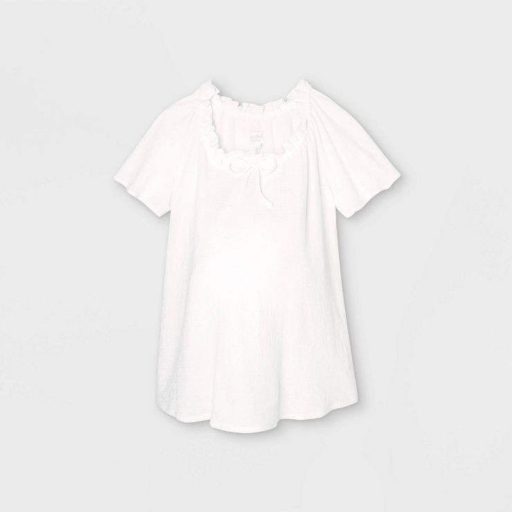 Short Sleeve Smocked Knit Maternity Top - Isabel Maternity by Ingrid & Isabel™ | Target