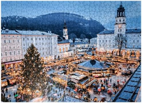 MyPuzzle Salzburg, Austria: Christmas Market in The Old Town of Salzburg - Premium 500 Piece Jigs... | Amazon (US)