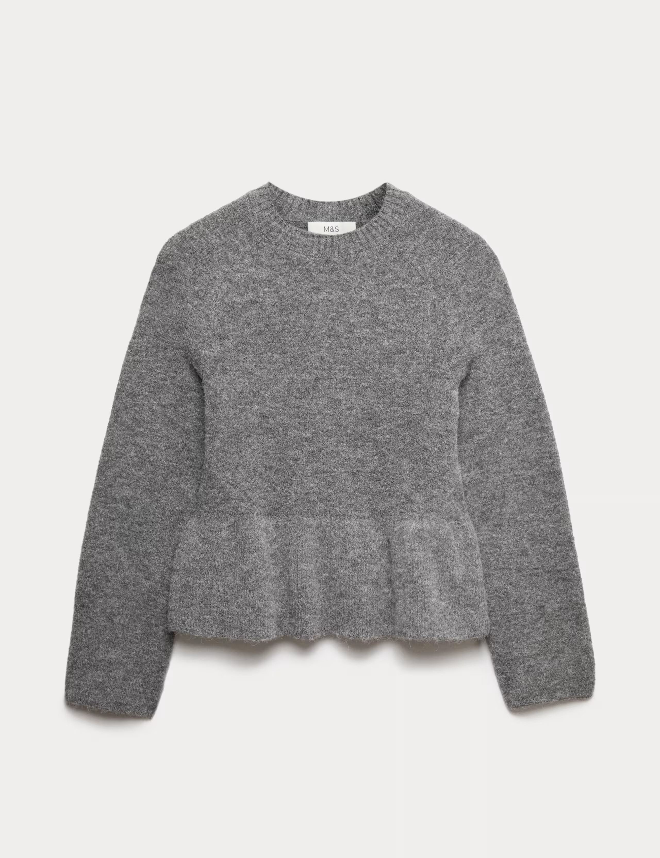 Crew Neck Peplum Jumper with Wool | Marks & Spencer (UK)