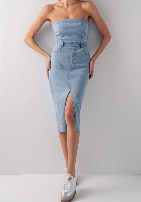 DENIM DAYS MIDI DRESS | Harper's Den
