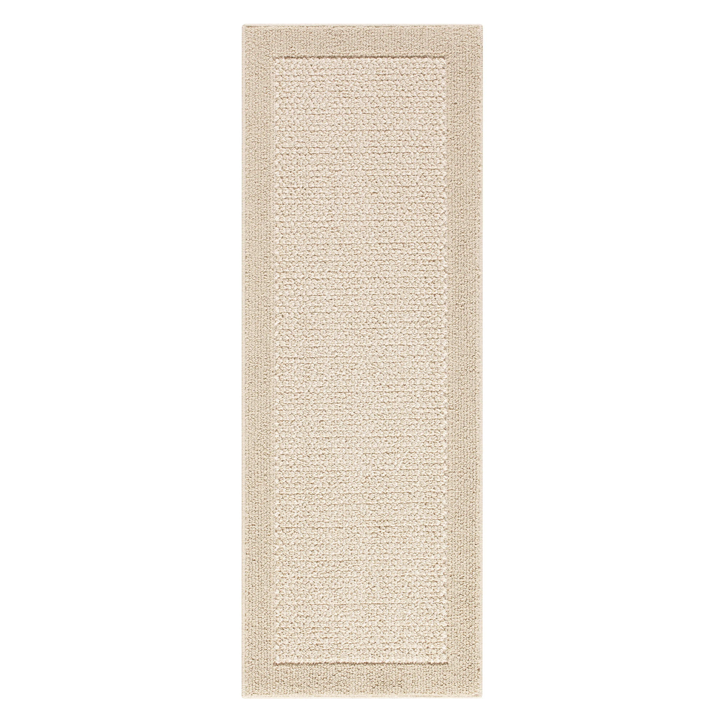 Mainstays Traditional Faux Sisal Olefin Beige Border Indoor Hallway Runner Rug, 1'9"x5' - Walmart... | Walmart (US)