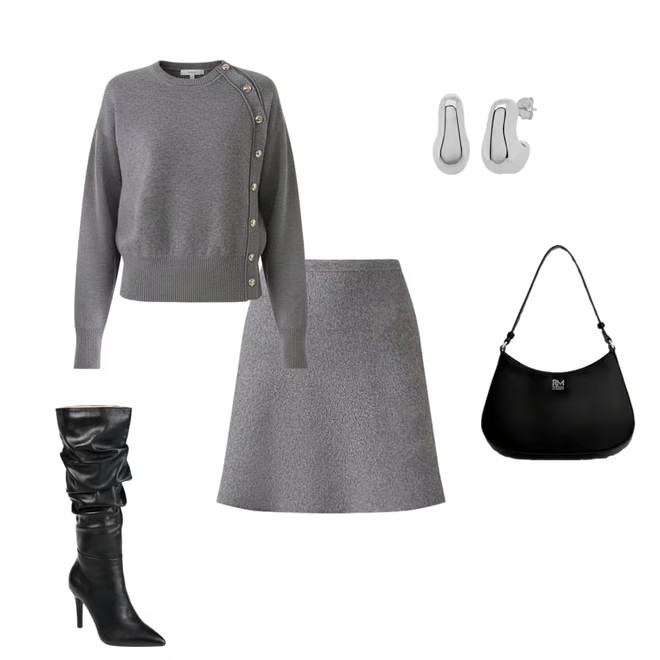 RM Rebecca Minkoff Womens Crew Neck Long Sleeve Pullover Sweater, Color: Storm Grey - JCPenney | JCPenney