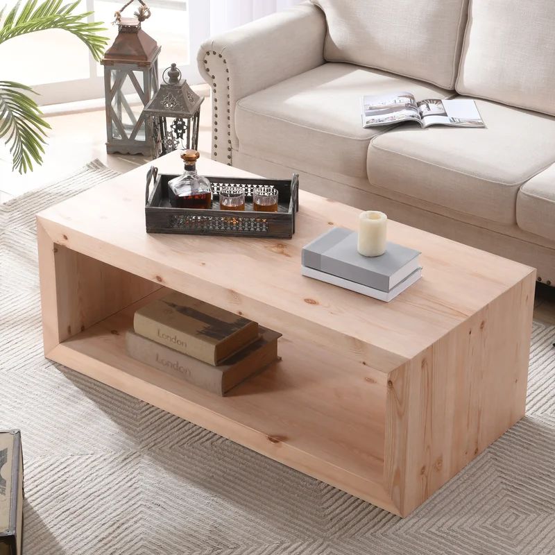 Quadrato Solid Wood Coffee Table With Storage | Wayfair North America