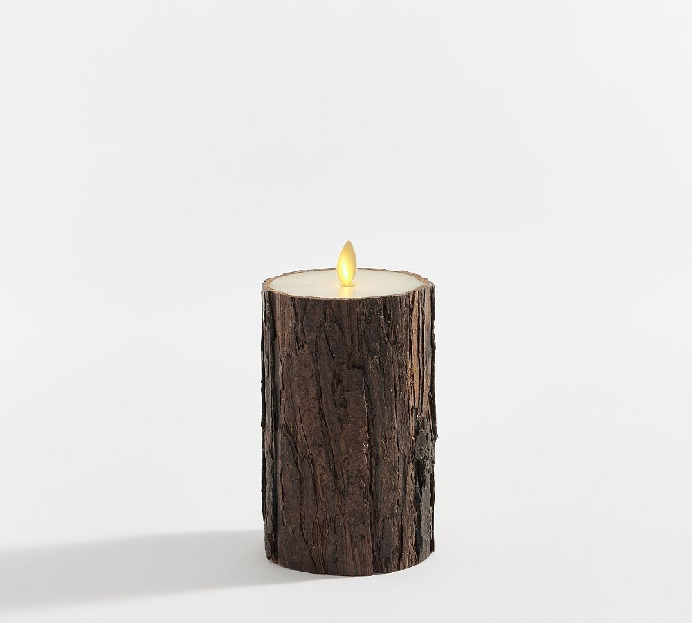 Premium Flickering Flameless Candle - Brown Bark | Pottery Barn (US)