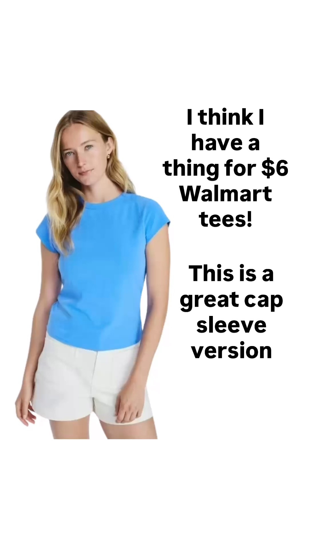 This is another great $6 tee from Walmart with a cap sleeve!