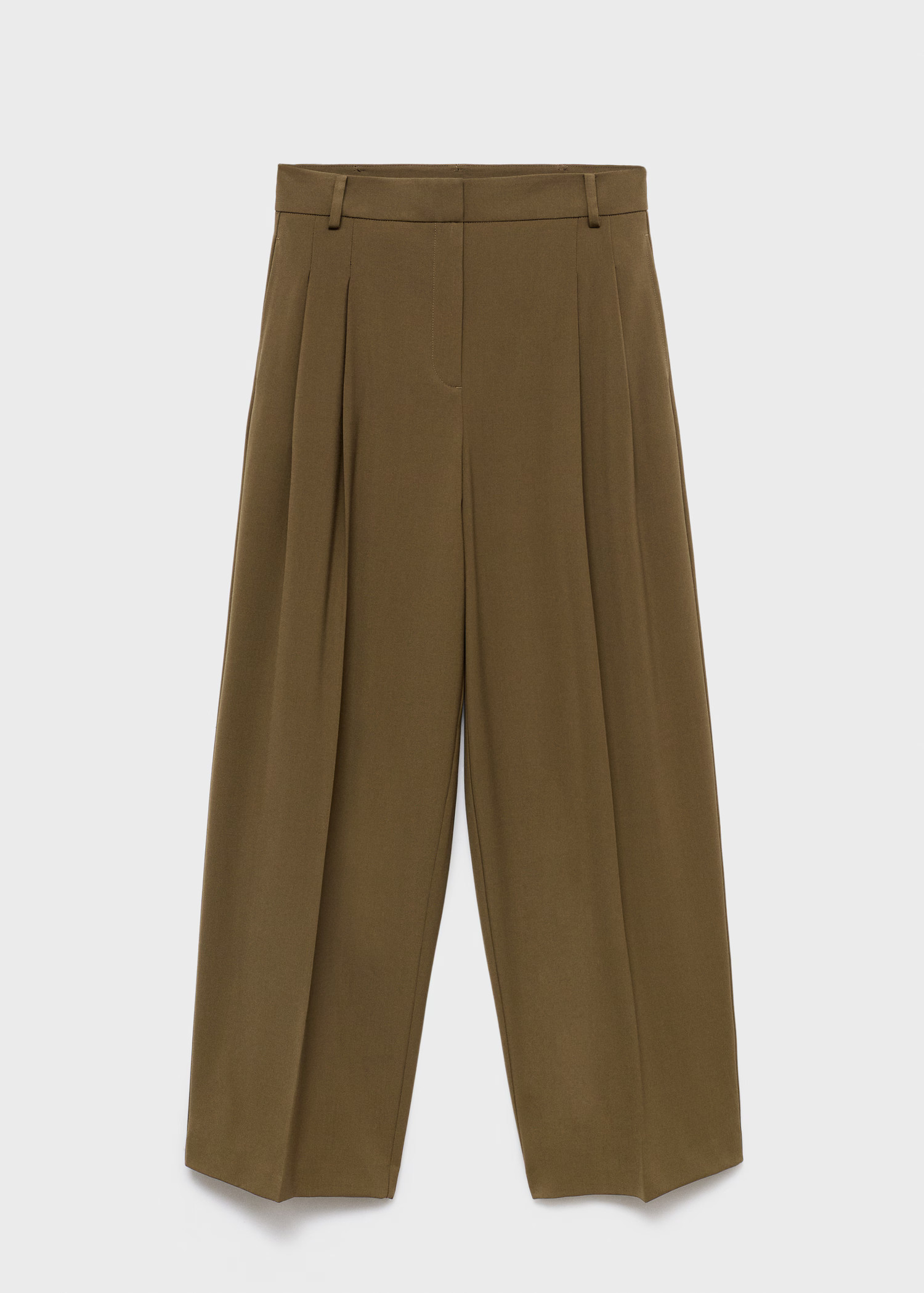 Wide-leg mid-rise pleated trousers | MANGO (UK)