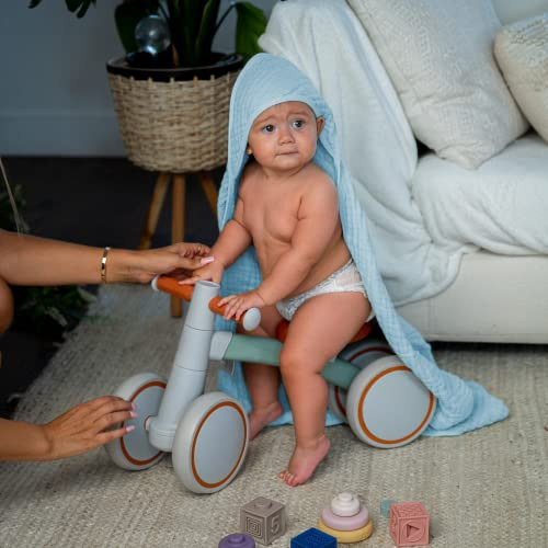Comfy Cubs 2 Pack Baby Hooded 9 Layer Muslin Cotton Towel for Kids, Large 32” x 32”, Ultra Soft, Warm, and Absorbent. Baby Essentials Bath Towels, Cute Unisex for Girls and Boys (2 Pack, Sky Blue) | Amazon (US)