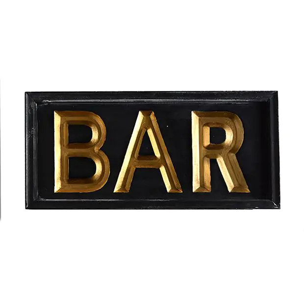 Framed BAR Wall Sign | Antique Farm House