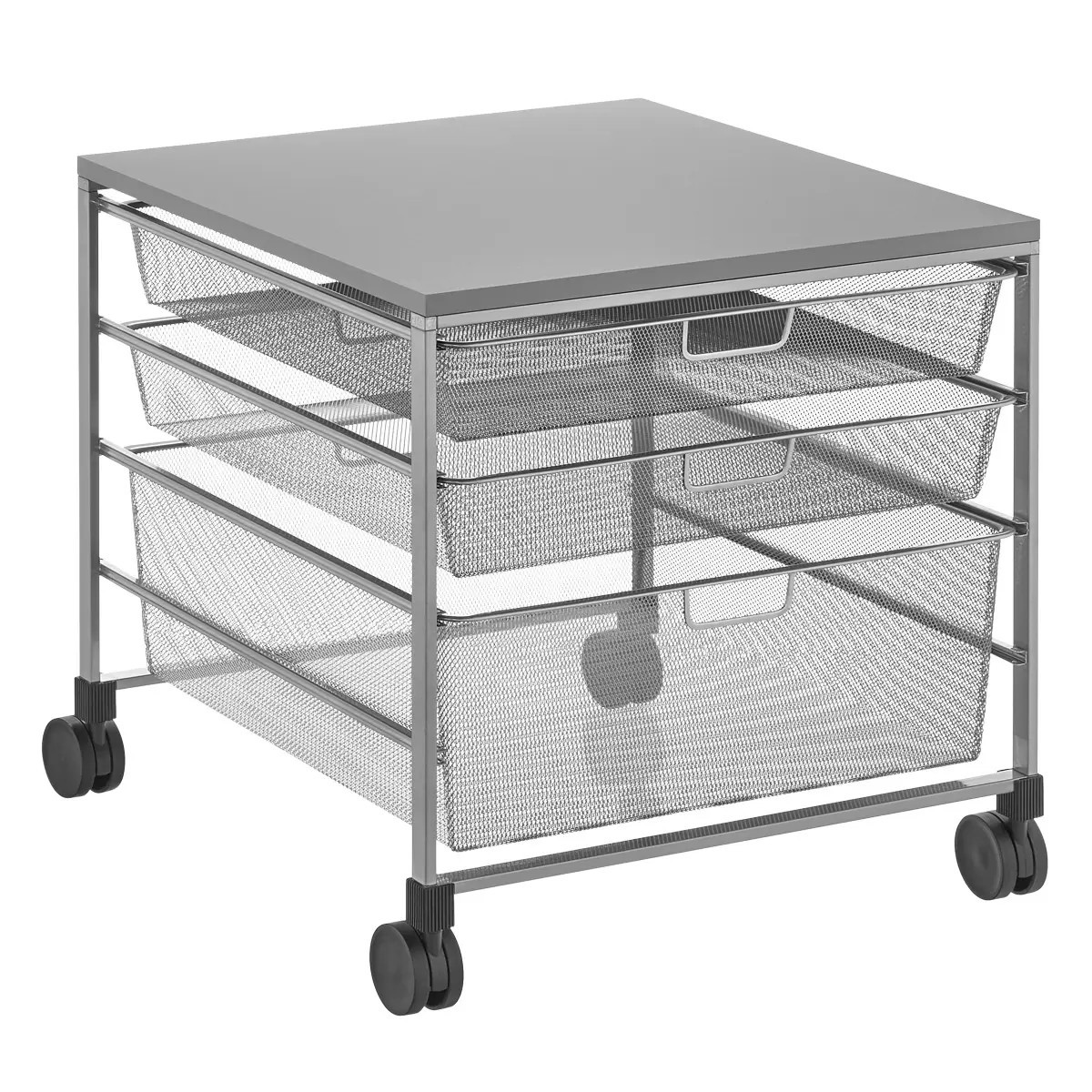 Elfa Mesh Rolling Cart with Drawers | The Container Store