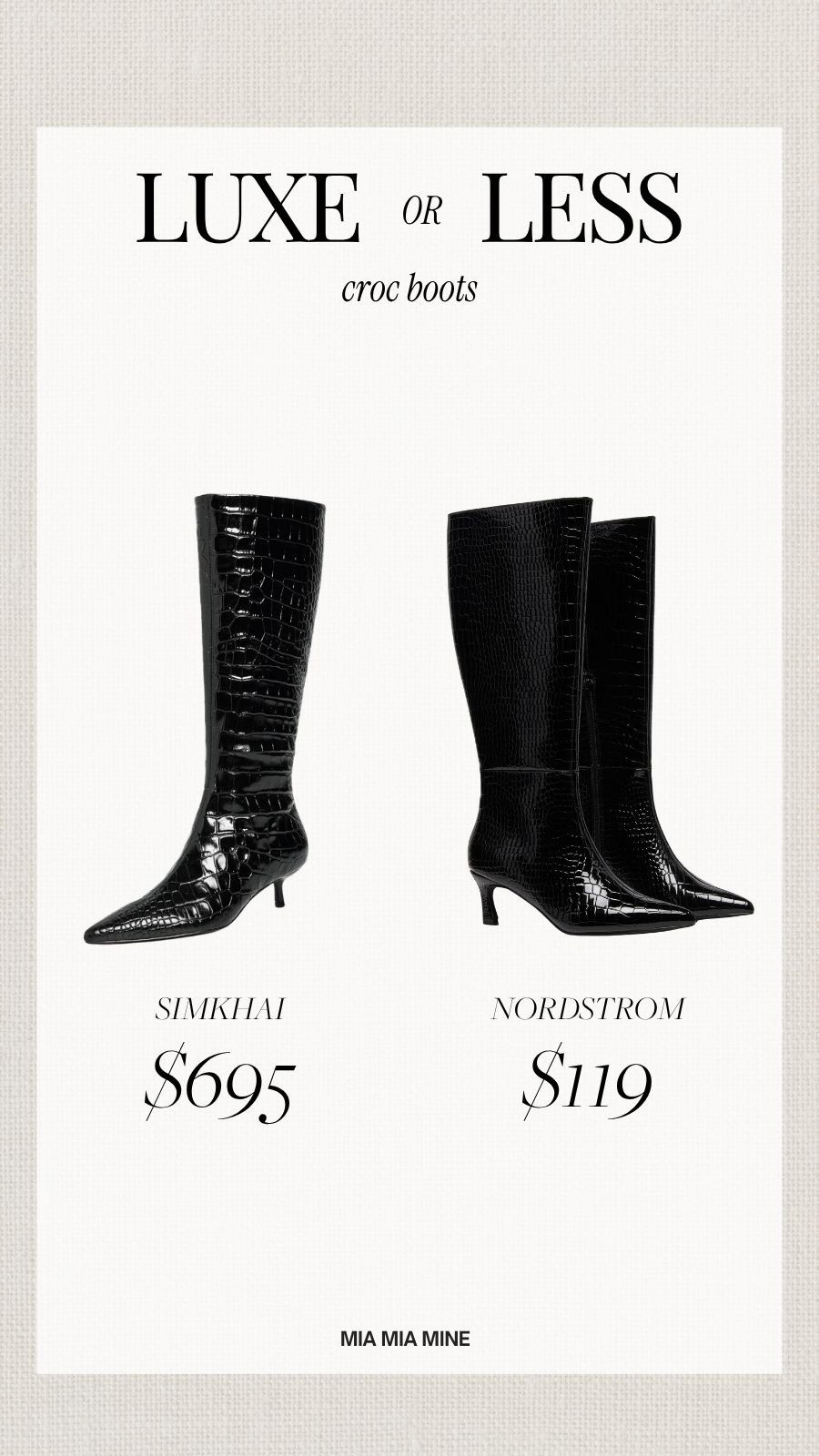 Fall designer inspired finds
Save or splurge croc boots 
Nordstrom knee high boots

#LTKOver40 #LTKSeasonal