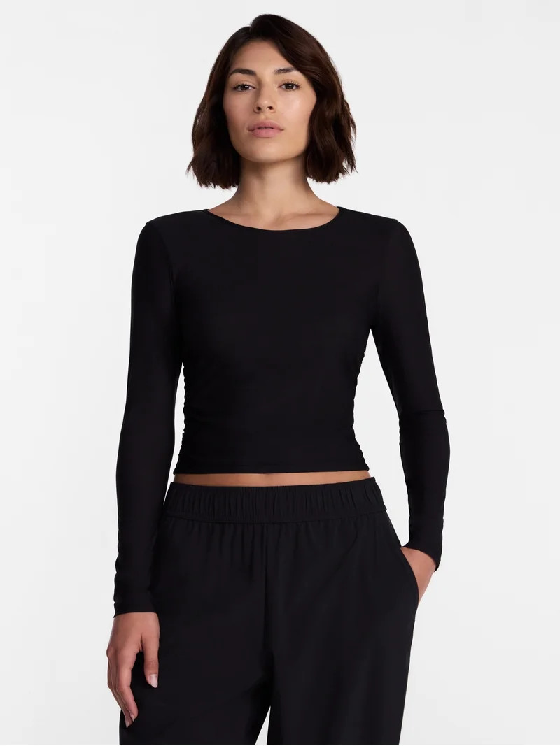 Avia Women\u2019s Side Cinch Ruched Top, Sizes XS-XXXL | Walmart (US)