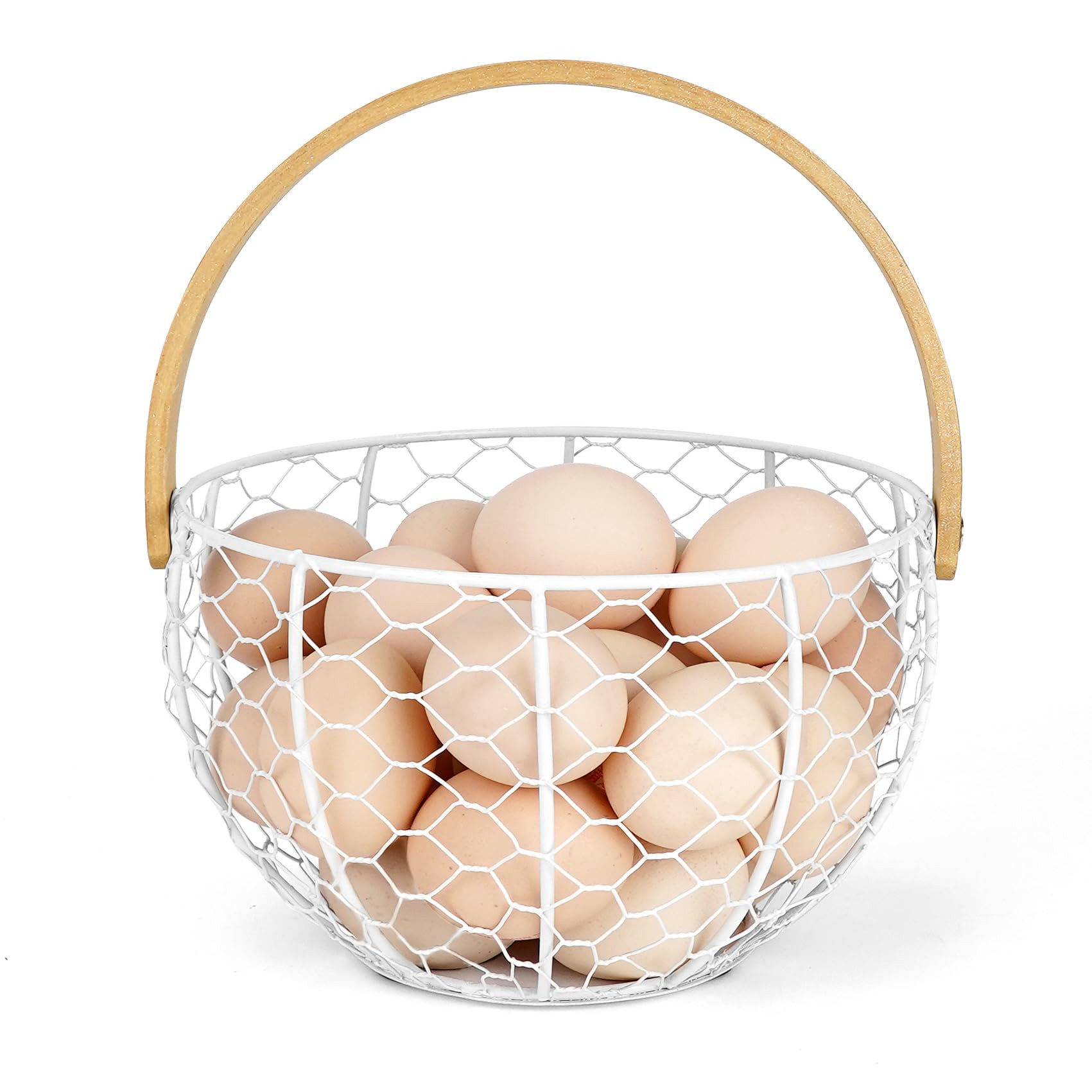 Wire Egg Basket for Gathering Fresh Egg Collecting Basket With Handle, Large Capacity Egg Holder ... | Amazon (US)