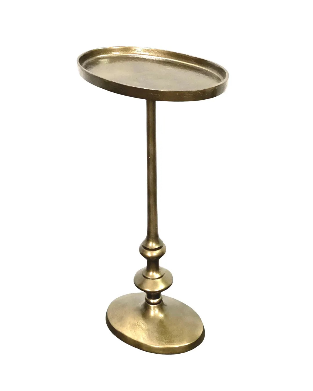 Vintage-inspired Oval Side Table Handmade With Aluminum and Antique Brass - Etsy | Etsy (US)