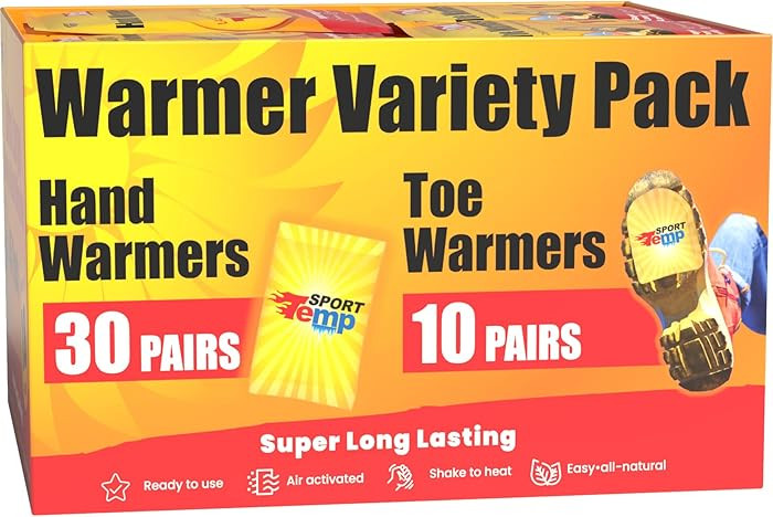 Hand & Toe Warmers - Variety Pack, 30 Pairs Hand Warmers, 10 Pairs Toe Warmers With Adhesive - Sa... | Amazon (US)