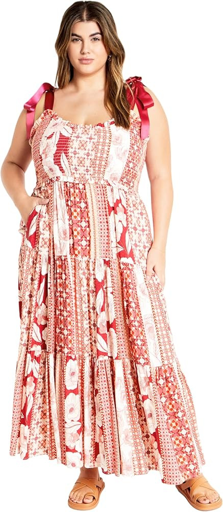 City Chic Women's Plus Size Cosmopolitan Print Maxi Dress | Amazon (US)