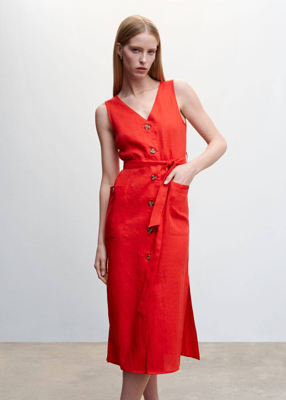 100% linen shirty dress -  Women | Mango USA | MANGO (US)