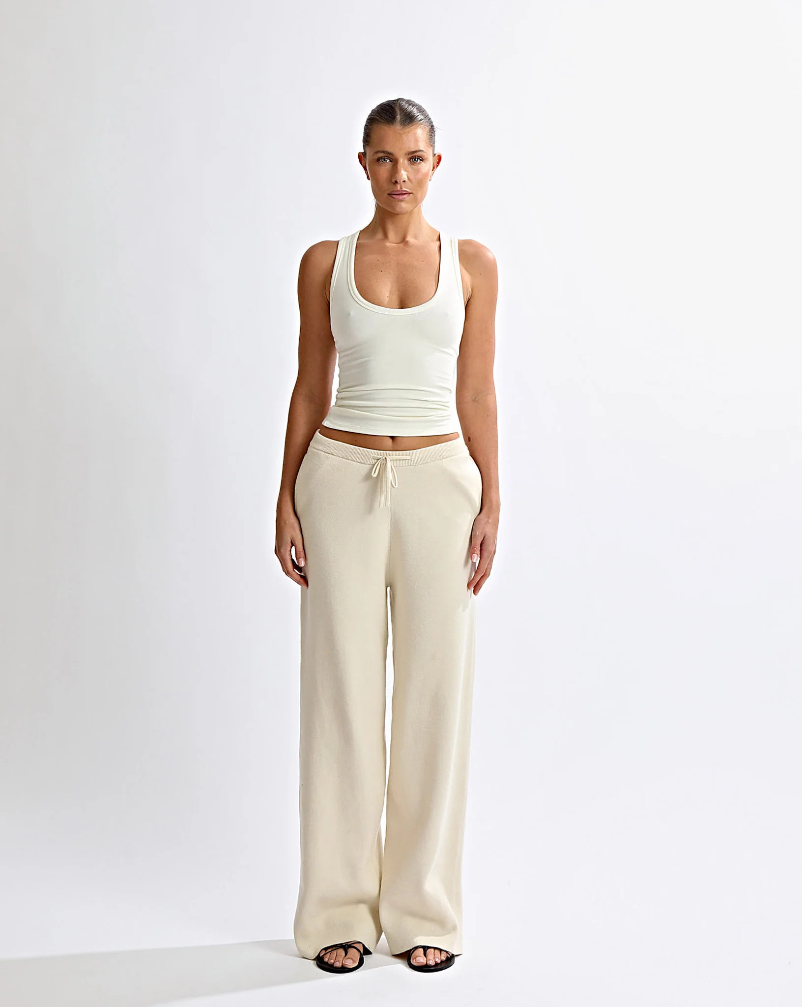 Dion Knit Pants Cream Regular/Tall | One Mile