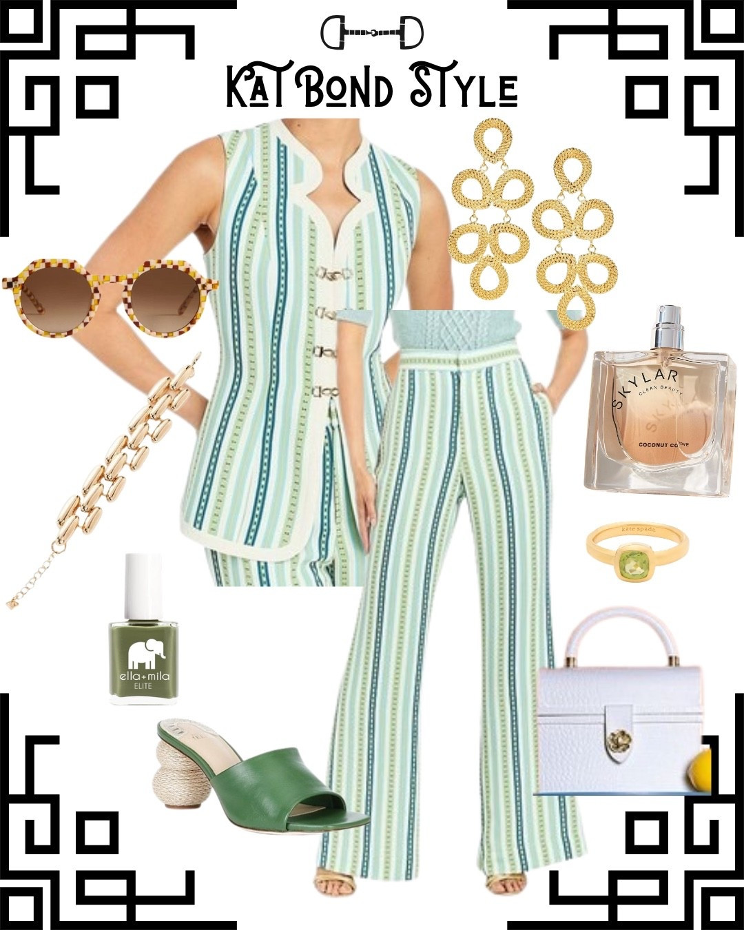 Luxe greens and blues for spring paired with preppy gold jewelry 

#LTKootd #LTKTall #LTKSeasonal