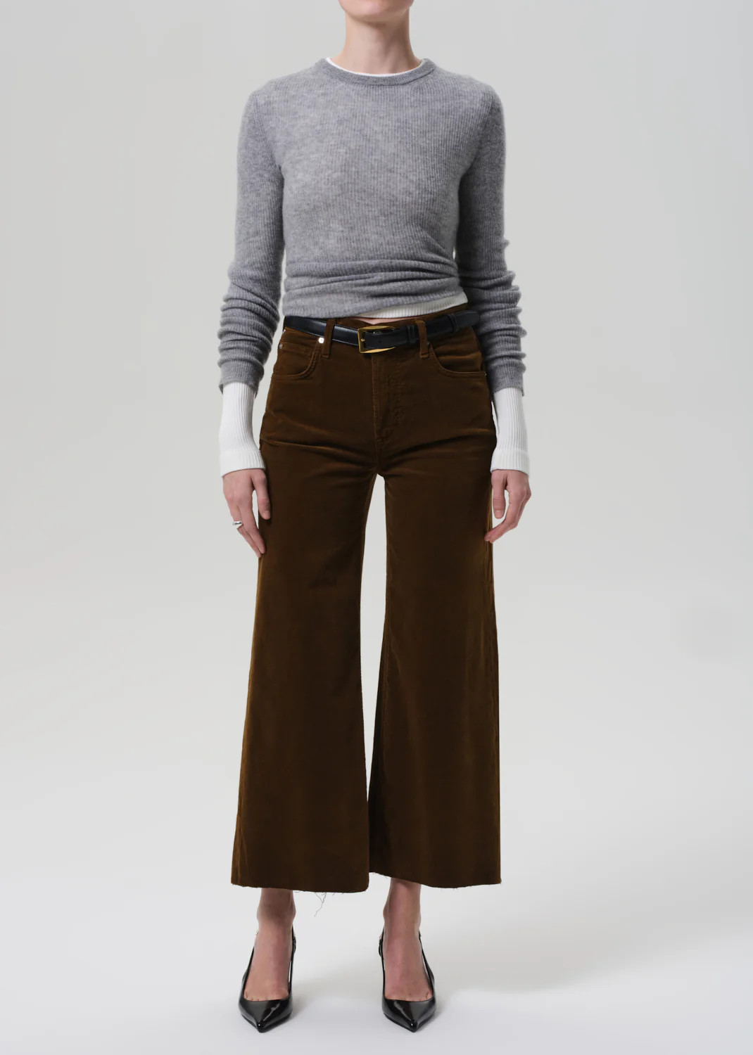 Lyra Wide Leg Crop Corduroy in Manuka | Citizens of Humanity