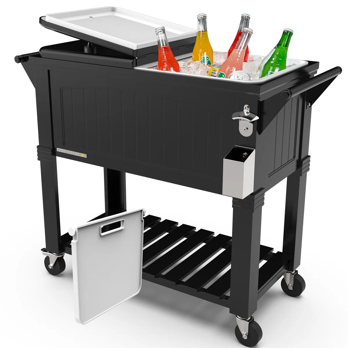 Permasteel Party Cooler With Divider, Spacious 80-Qt Capacity, Chills 36Hrs, Serving Tray, Rollin... | Wayfair North America