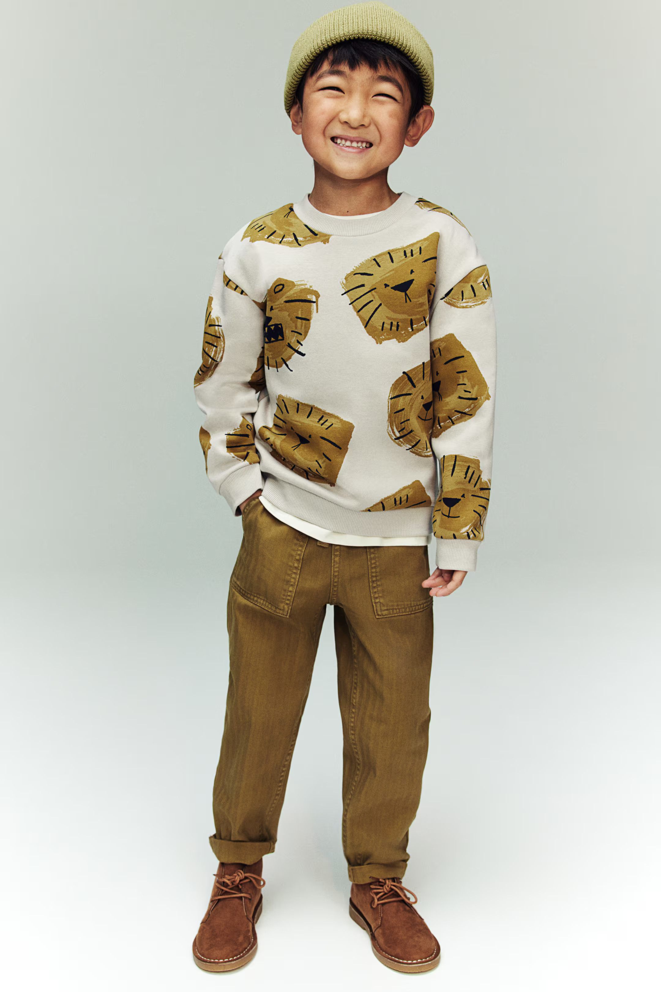 Sweatshirt - Light gray/lions - Kids | H&M US | H&M (US + CA)