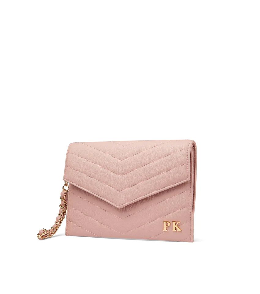 Blush Pink Quilted Envelope Clutch | Abbott Lyon