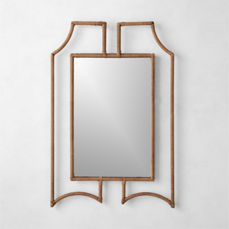 Delacour Rattan Wrapped Wall Mirror 24"x36" + Reviews | CB2 | CB2