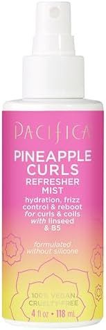 Pacifica Pineapple Curls Refresher Mist - Curl Refresher Spray, with Hyaluronic Acid, Vitamin B5 ... | Amazon (US)