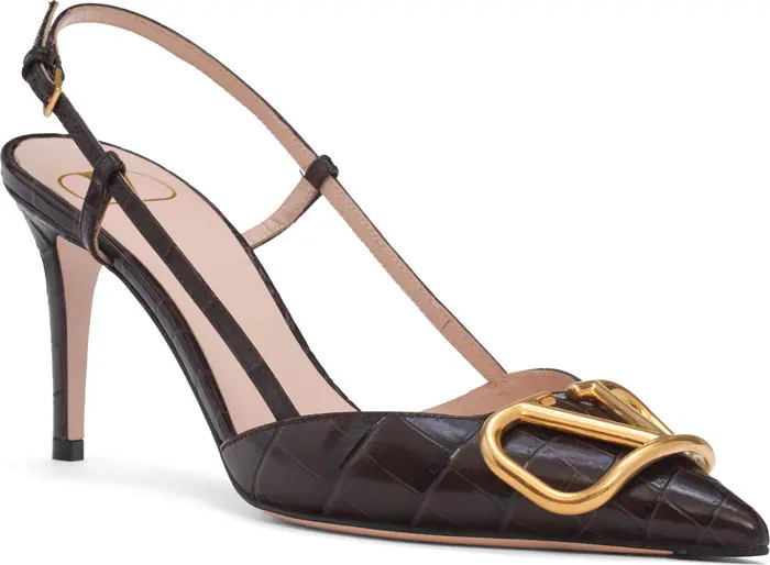 VLOGO Signature Croc Embossed Slingback Pump (Women) | Nordstrom