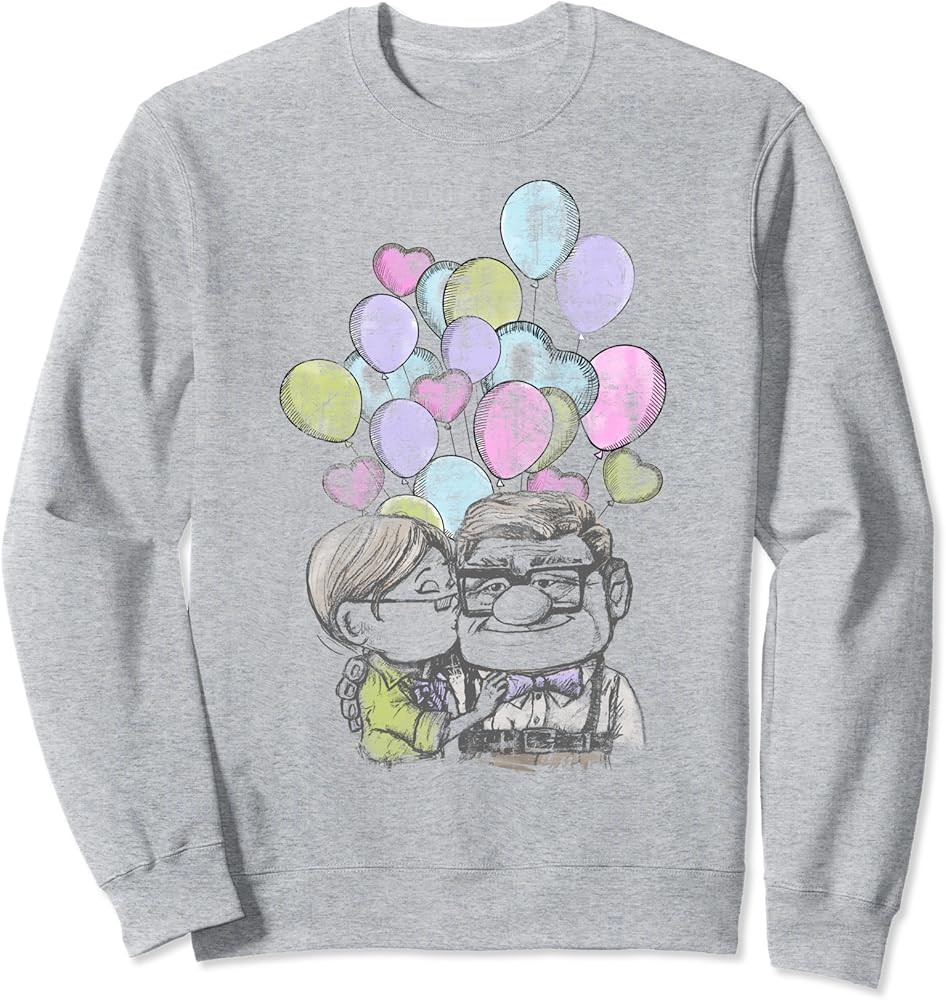 Disney Pixar Up Carl And Ellie Love Graphic Sweatshirt Sweatshirt | Amazon (US)