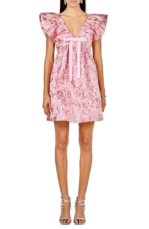 Endless Rose Jacquard Minidress in Pink at Nordstrom, Size Large | Nordstrom