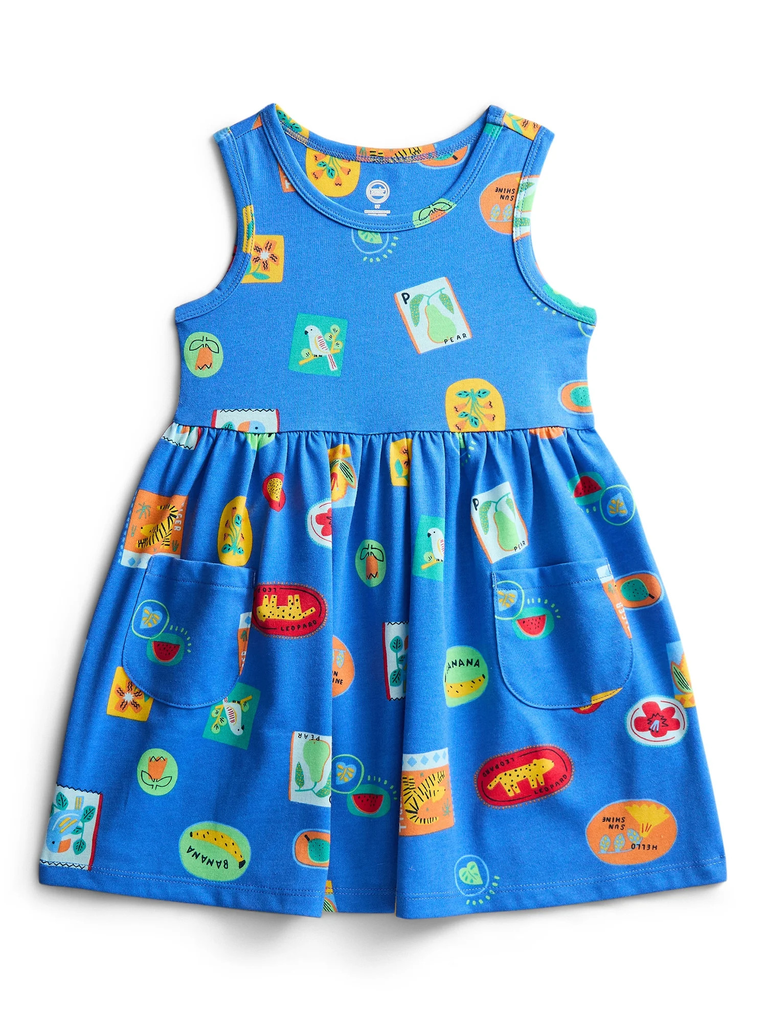 Wonder Nation Toddler Girls Sleeveless Play Dress, Sizes 18M-5T | Walmart (US)