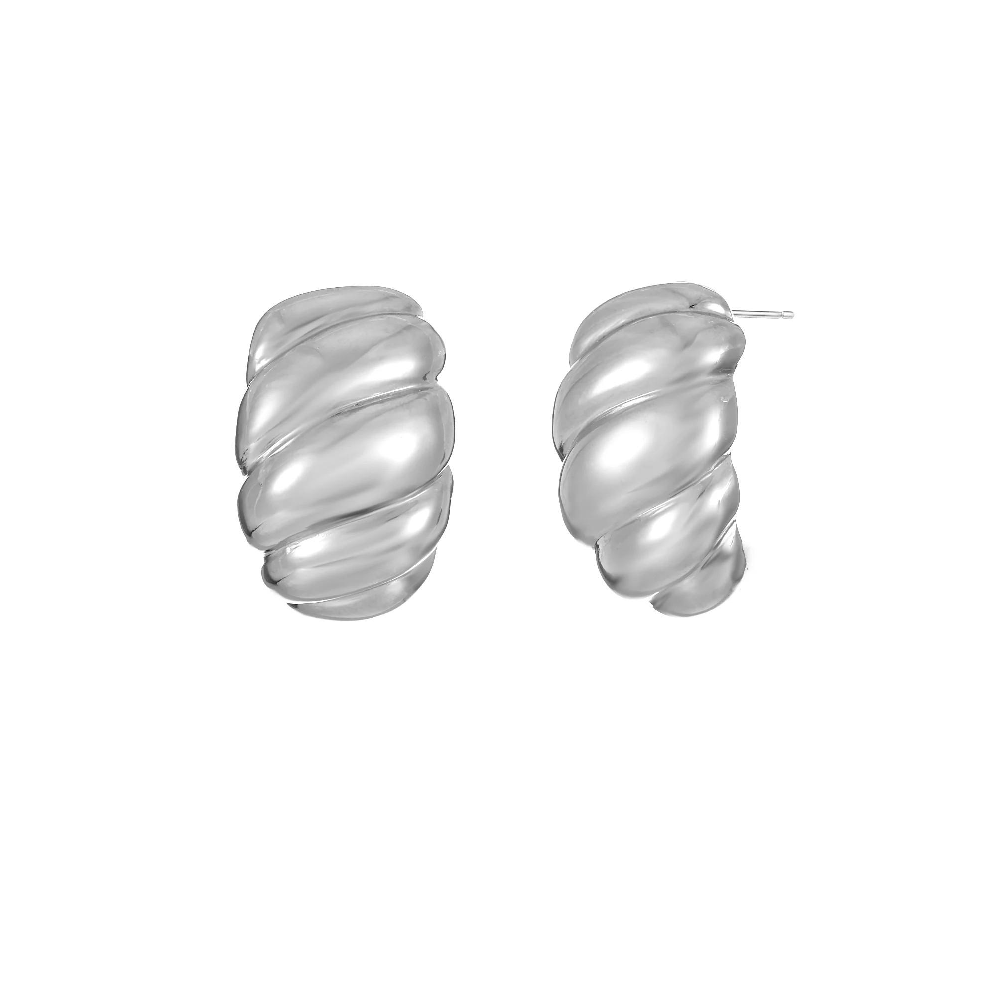 Time and Tru Silvertone Textured Earring, 1 Pair | Walmart (US)