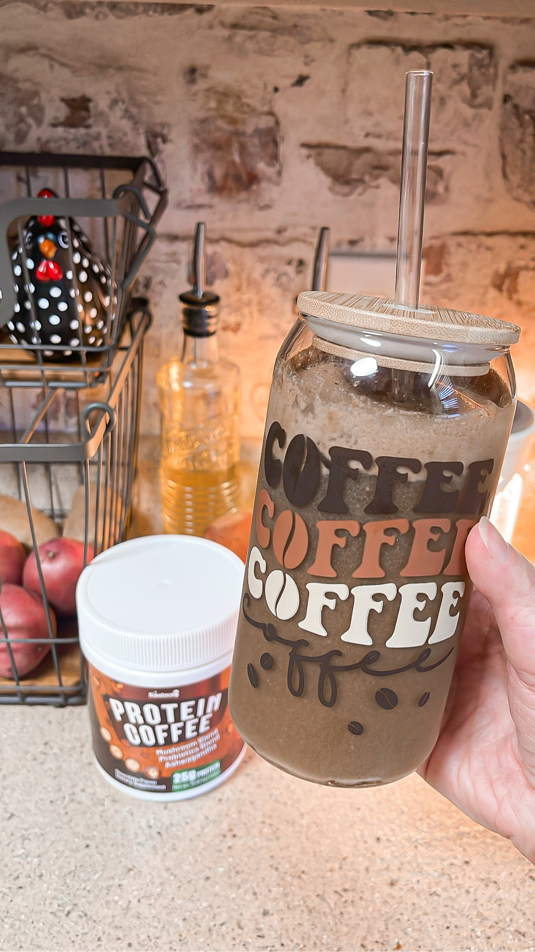 Loving this iced protein coffee blend! 🧊 ☕️ 💪🏼  🍄‍🟫

#LTKfitnessgoals #LTKfoodie #LTKActive