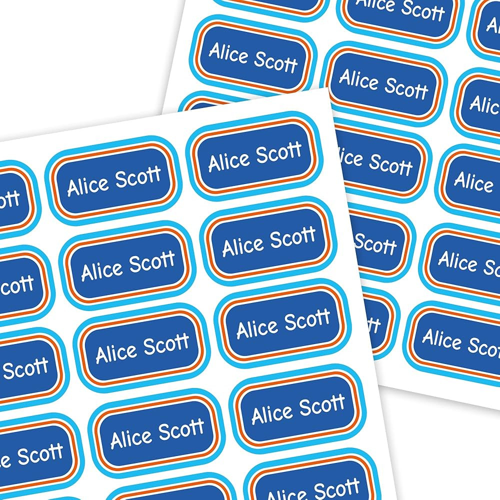 40pcs Color Stick on Name Labels Personalized for Clothing, School Bags, Bottles & More - Laundry Sa | Amazon (US)