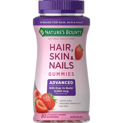 Nature's Bounty Optimal Solutions Advanced Hair, Skin & Nails Gummies with Biotin - 80ct | Target