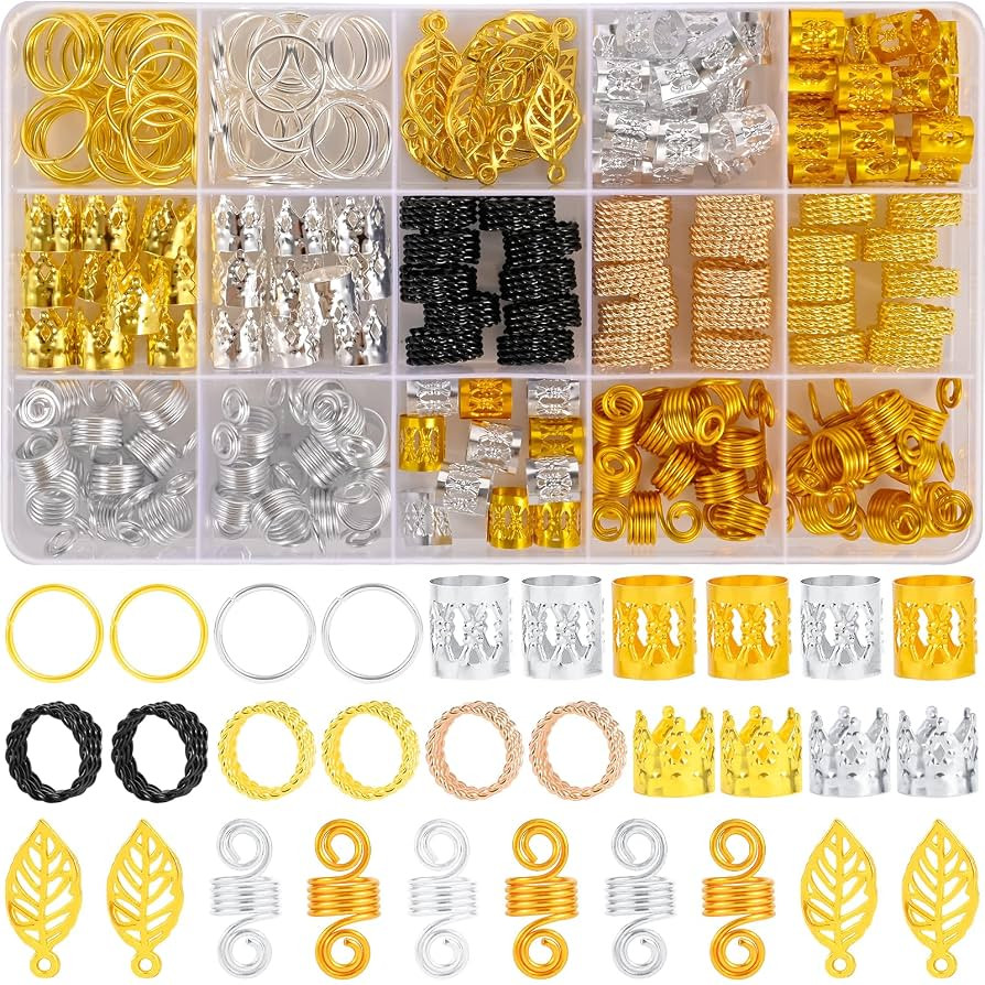 200PCS Hair Jewelry for Braids Accessories, Hair Beads for Braids, Gold Hair Accessories, Metal G... | Amazon (US)